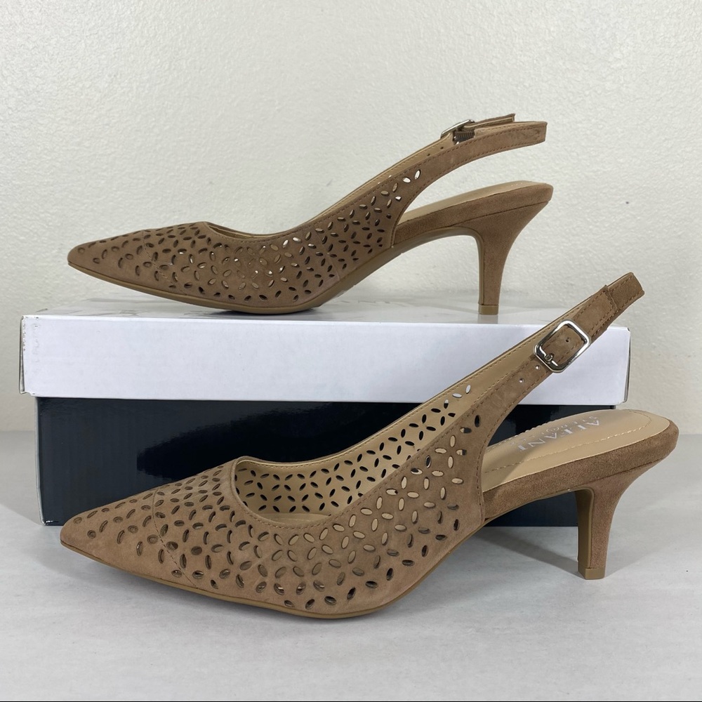 Alfani Suede Step ‘N Flex Babbsy Slingback Pumps - Picture 2 of 6